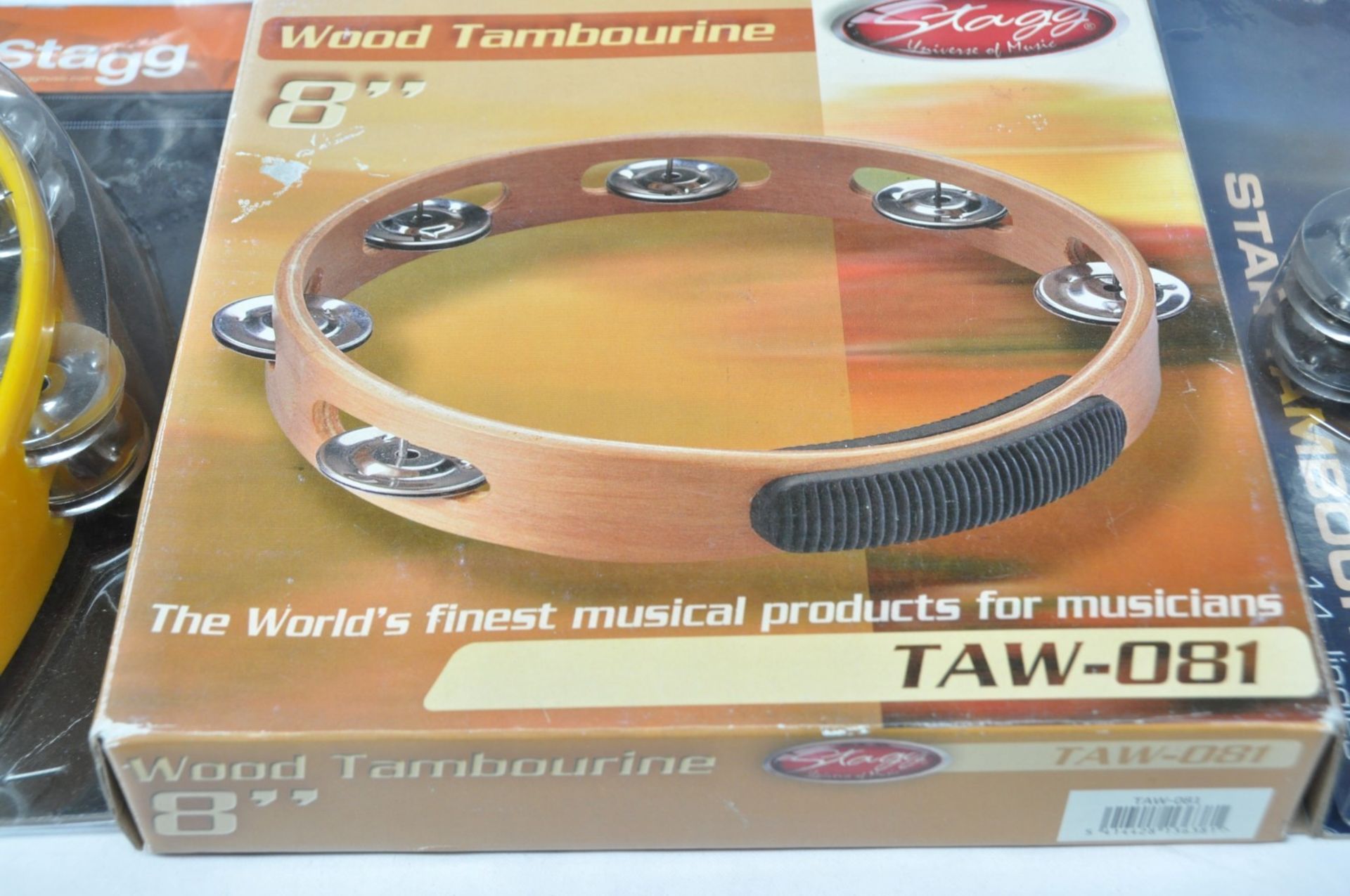 6 x Various Stagg Tambourines - Includes 8 Inch Wood Tambourine, 14 Jingles Tambourine and More - - Image 2 of 5