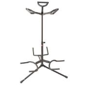 1 x Stagg Triple Guitar Stand - Type SG-A300BK - Features Neck Safety Straps, Is Height Adjustable