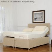 1 x TEMPUR Ardennes Adjustable Massage Divan - Long Single 90x200cm - Colour: MINK - Ref: