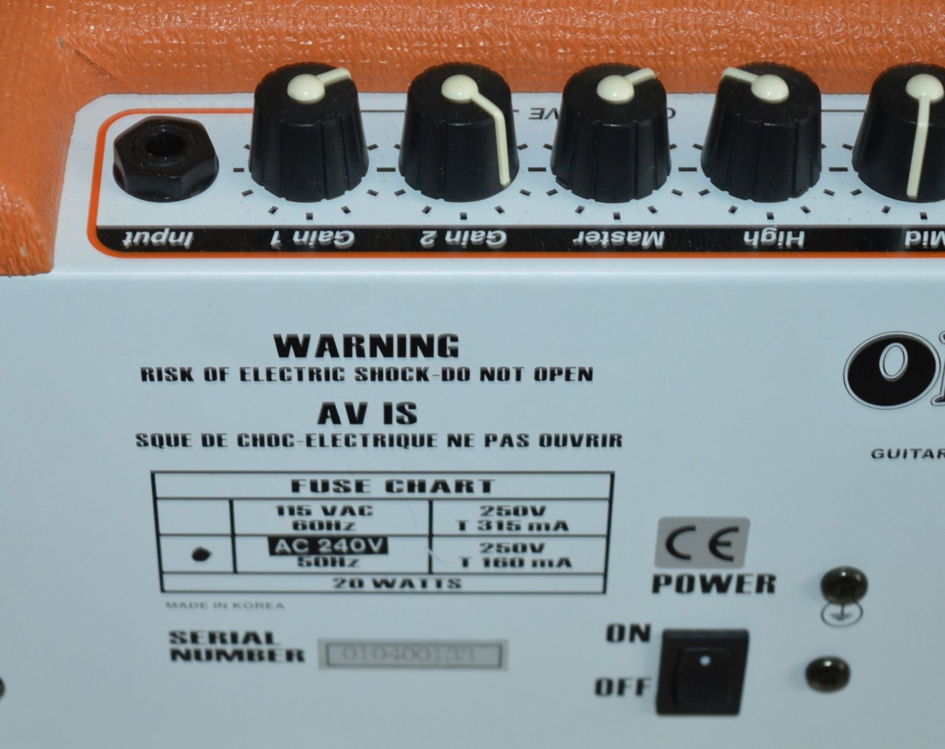 1 x Orange Crush 10w Guitar Amp - CL010 - Ideal Practice Amp Featuing 3 Band EQ, 2 Gain Controls, - Image 2 of 7