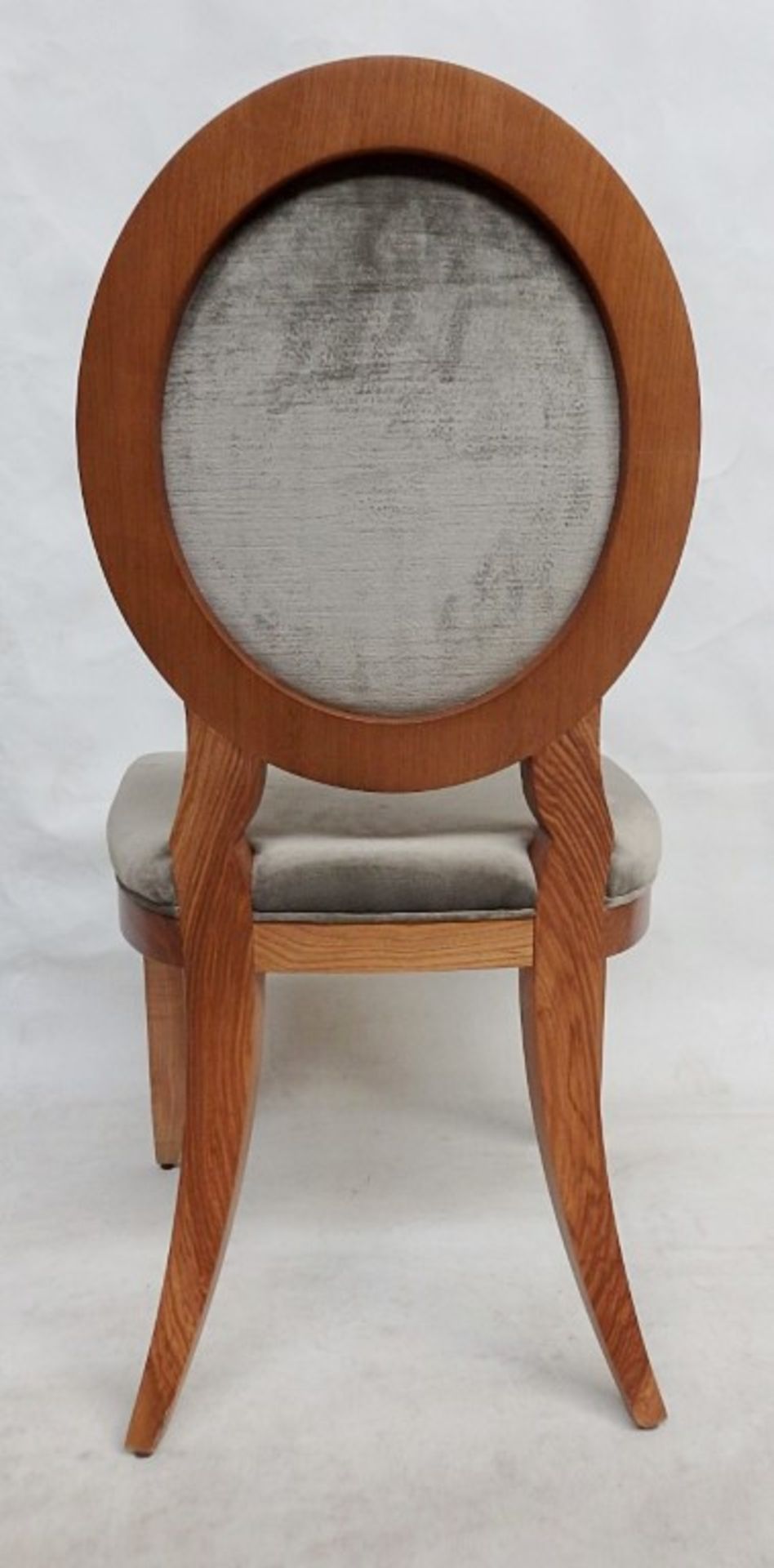 1 x Round-Backed Chair - Upholstered In A Rich Silver Chenille Covering - Dimensions: W52 x H95 x - Image 4 of 4