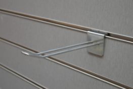 4 x Section of Retail Slat Wall With Large Selection of Slat Rails - Modern Grey Finish With