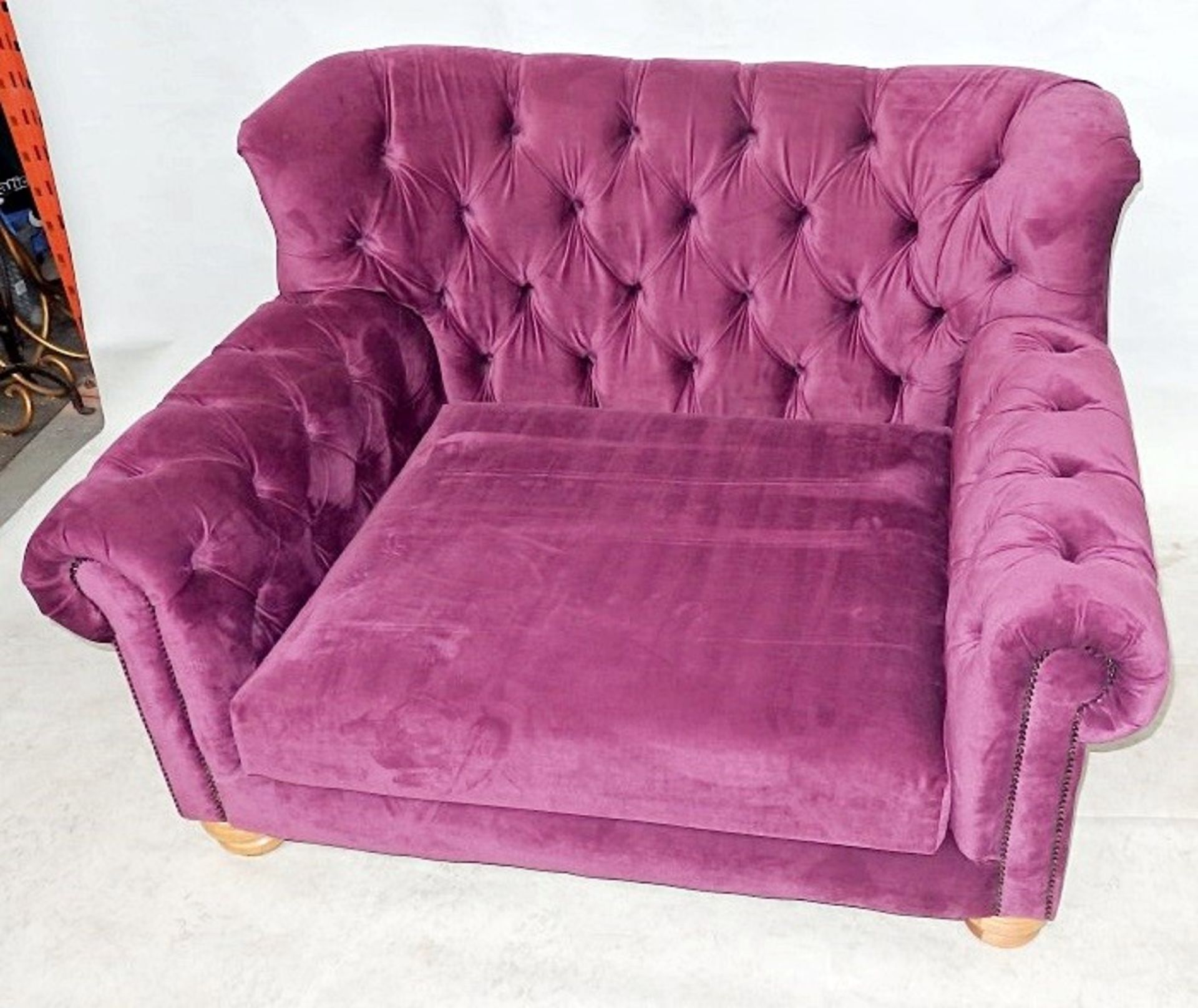 1 x Bespoke Oversized Chair (Cuddle Chair) - Upholstered In A Ritch Magenta Chenille - Expertly - Image 5 of 10