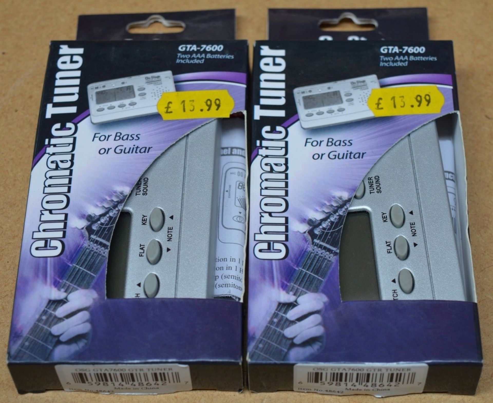 2 x On-Stage Gear GTA-7600 Guitar & Bass Chromatic Tuners - New and Boxed - CL020 - Location:
