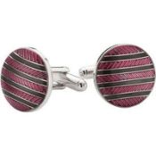 10 x Pairs of Genuine “Circle, Stripe” Enamel CUFFLINKS by Ice London – Silver Plated, 2 Colours