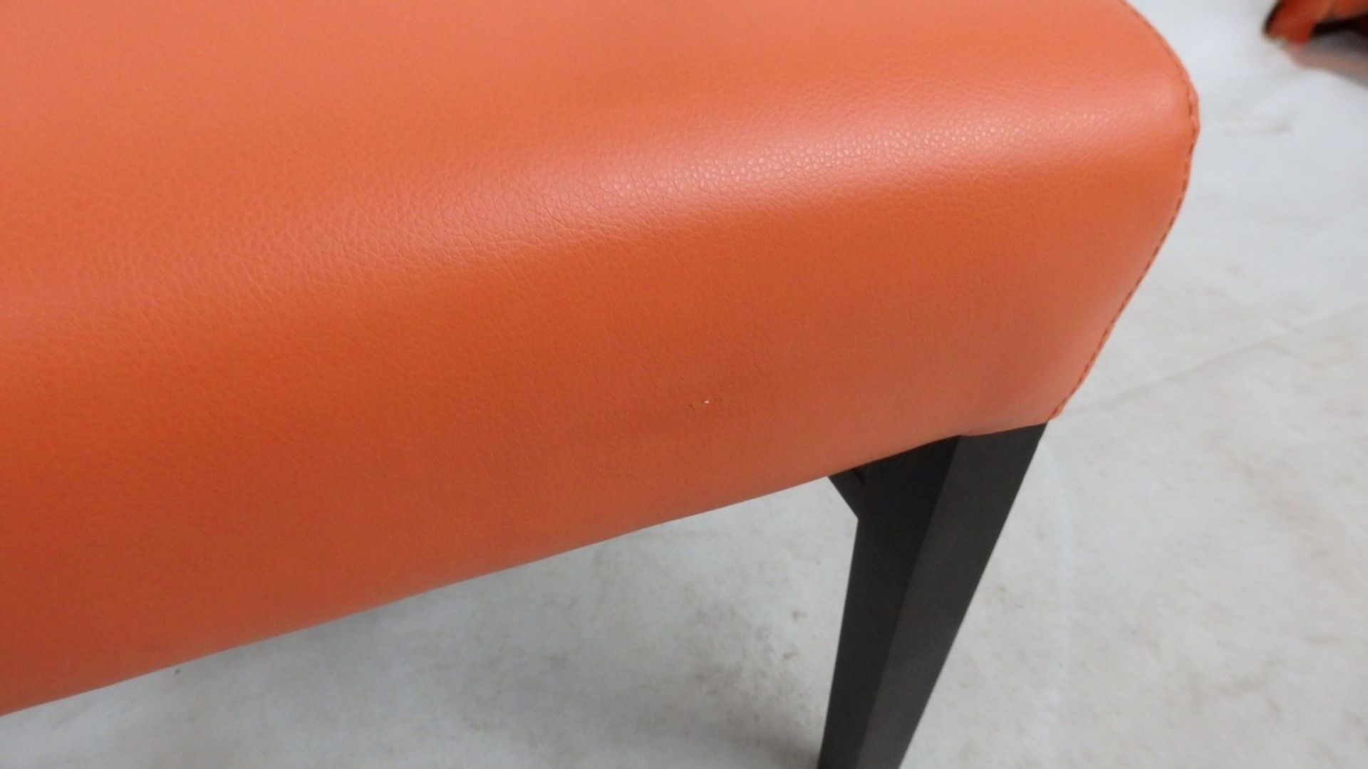 1 x Bright Orange Soft Leather Chair - Handcrafted & Upholstered By British Craftsmen - - Image 5 of 5