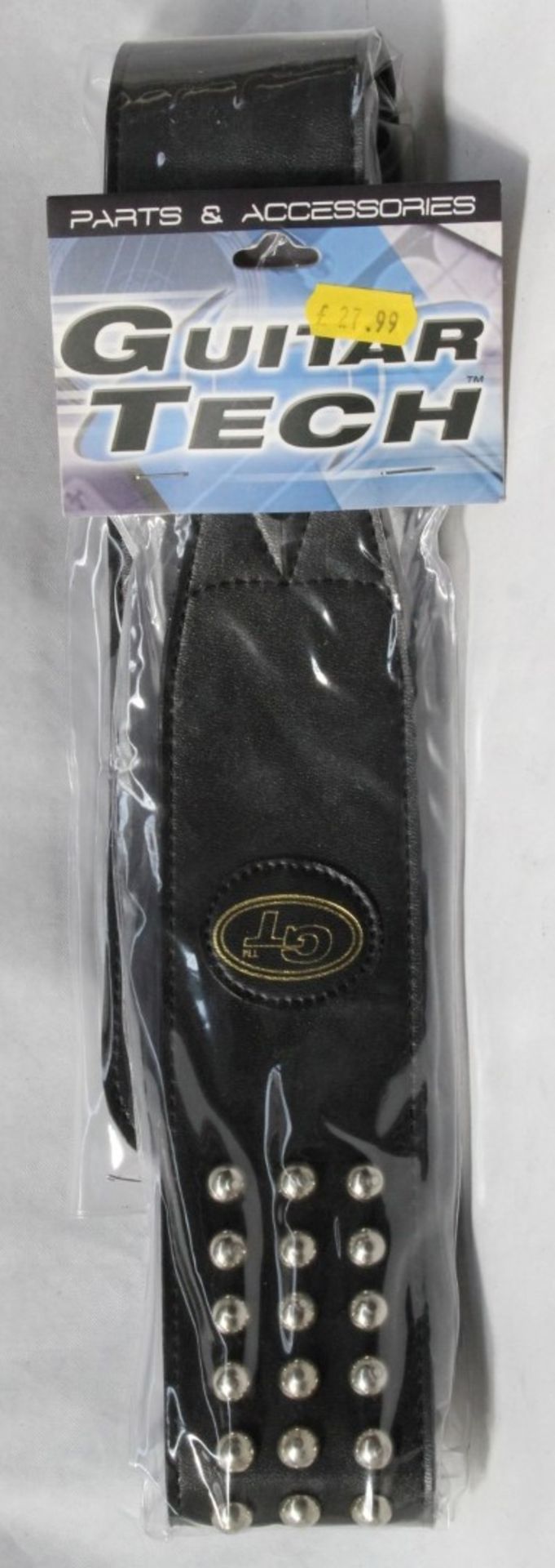 1 x Guitar Tech Leather Studded Guitar Strap - New in Packet - CL020 - Ref Pro173 - Location: - Image 2 of 4