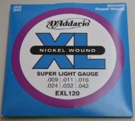 15 x Sets of D'Addario EXL120 XL Nickel Wound Extra Super Light Gauge (.009-.042) Electric Guitar