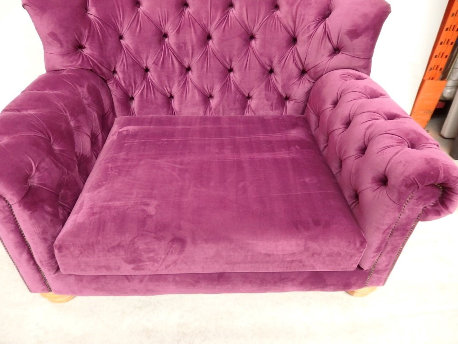 1 x Bespoke Oversized Chair (Cuddle Chair) - Upholstered In A Ritch Magenta Chenille - Expertly - Image 8 of 10