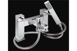 1 x Verona Deck Bath Shower Mixer Tap - Vogue Bathrooms - Modern Bath Mixer Tap in Bright Chrome