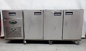 1 x FOSTER Commercial Undercounter Refrigerator With 3-Door Storage, Drawer And Stainless Steel