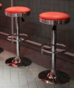 2 x Retro American Roadside Diner Themed Gas Lift Bar Stools - CL164 - Fantastic Stools With Full