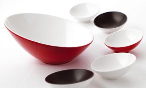 10 x Steelite Sheer Distinction Firenza Red Bowls - 21.5cm - Product Code 9001C620 - New Boxed Stock