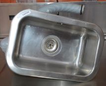 1 x Ikea Boholmen Single Bowl Inset Sink Basin - Stainless Steel Finish - CL164 - Ref CAT006 - H15.7