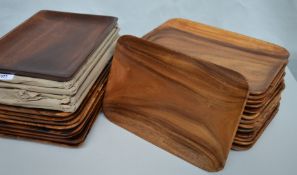 28 x Natchez Wooden Serving Trays - 36 x 24 x 2.5cm - Made From Acacia Wood With a Satin Finish -