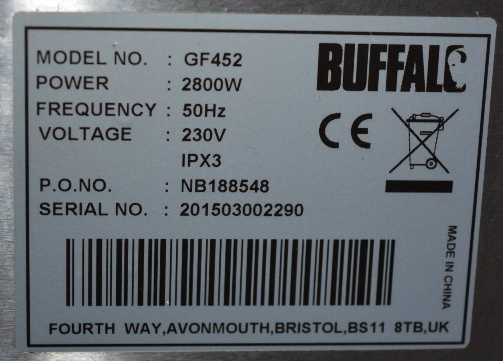 1 x Buffalo Electric Cuntertop 2.8kW - Salamander Grill - CL164 - Model GF452 - 240v UK Plug - Ref - Image 8 of 9
