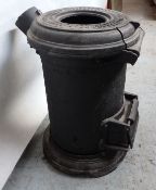 1 x Reclaimed Antique Cast Iron Parlor Wood Burner / Stove - Dimensions: W43 x D37 x H34cm - Ref