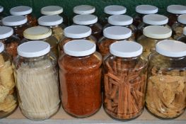 44 x Screw Top Jars With Decorative Spice Contents - Large Jars With Screw Top Lids - Size 28cm Tall