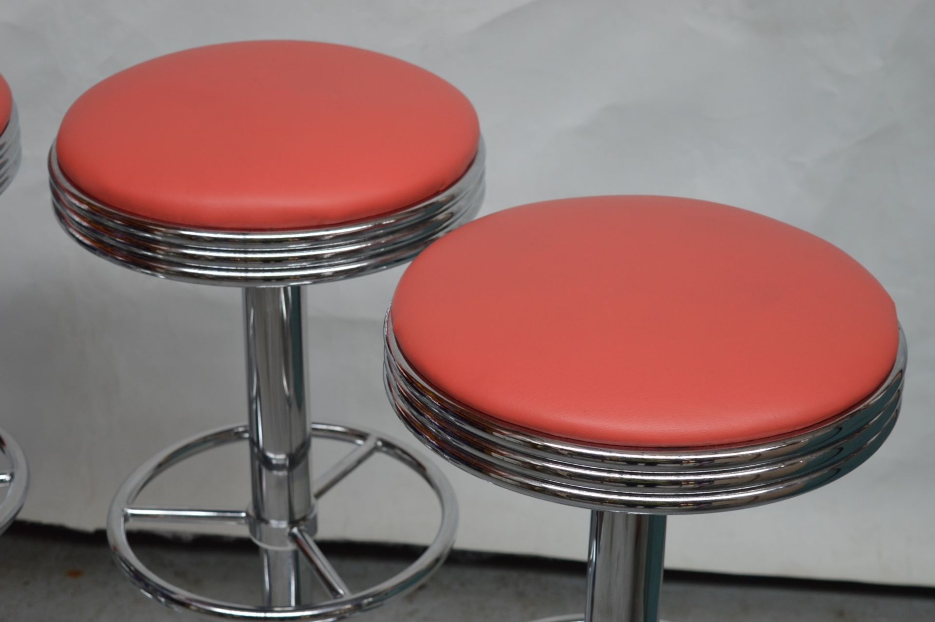 4 x Retro American Roadside Diner Themed Gas Lift Bar Stools - CL164 - Fantastic Stools With Full - Image 6 of 14
