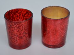 Approx 120 x Tealight Candle Holders - Delightful Glass Holders Finished in Red - Two Designs -