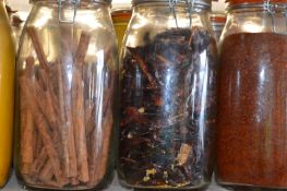 10 x Swing Top Jars With Deorative Spice Contents - Large Jars With Swing Top Lids - Size 28cm