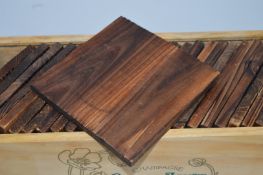 26 x Solid Wooden Coasters - Stylish Dark Wood Finish - Comes With Champagne Storage Box - Good