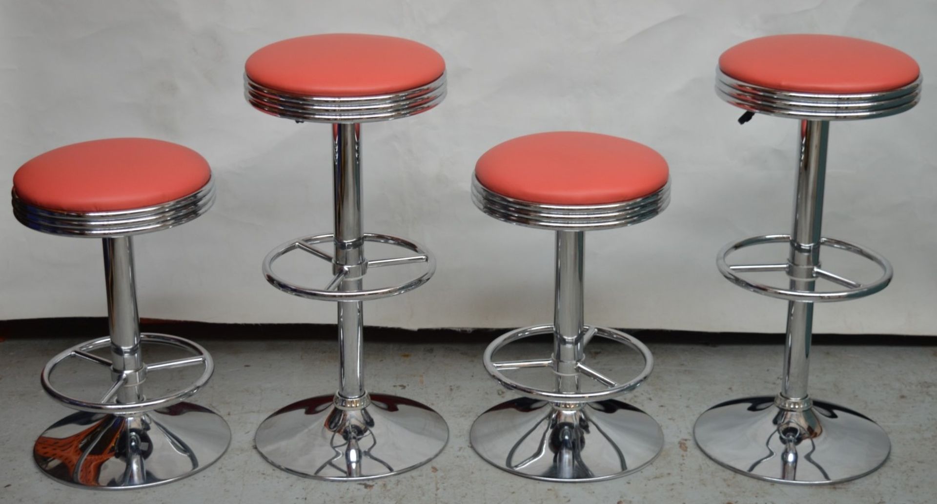 4 x Retro American Roadside Diner Themed Gas Lift Bar Stools - CL164 - Fantastic Stools With Full - Image 10 of 14