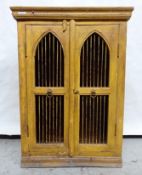 1 x Gothic Style 2 Door Upcycled Vintage Wooden Cabinet - W66 x D44 x H90cm - Ref: HOT032 -