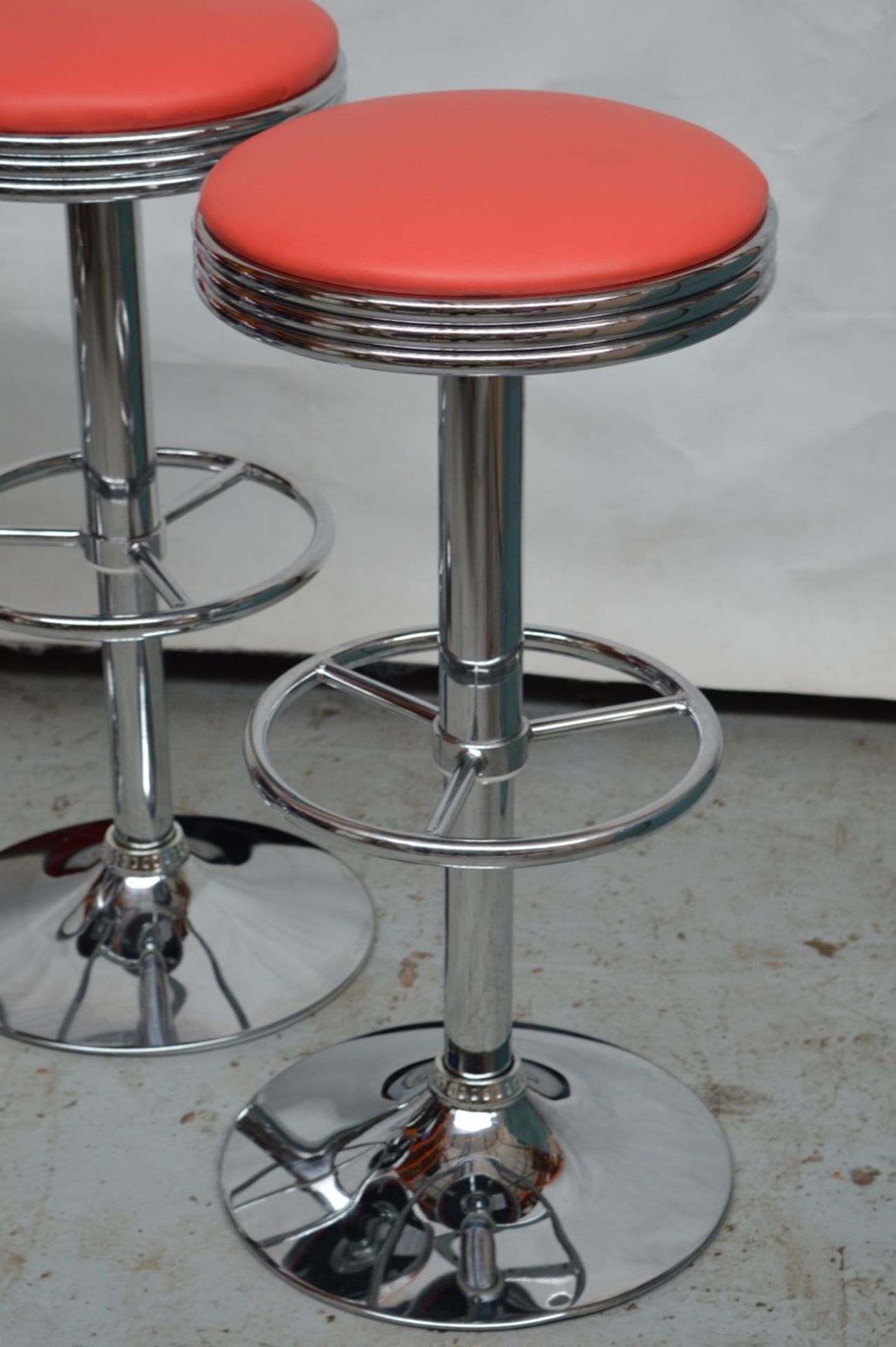 4 x Retro American Roadside Diner Themed Gas Lift Bar Stools - CL164 - Fantastic Stools With Full - Image 5 of 14
