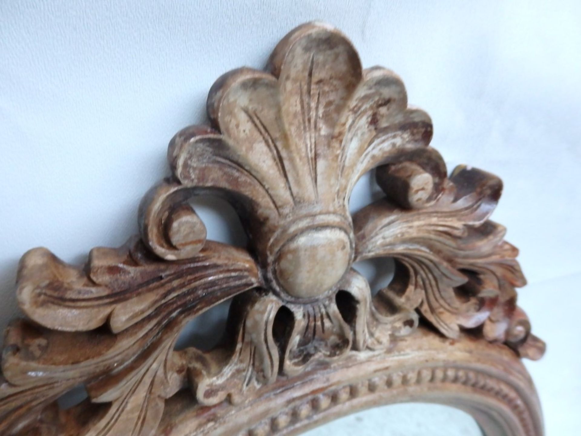 1 x Ornate Vintage Wooden Framed Oval Mirror - 98 x 60cm - Recently Removed From An Upmarket Bar - Image 7 of 7