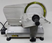 1 x Buffalo Meat Slicer - Features Include 120w Motor, 220mm Blade With Integral Sharpener and