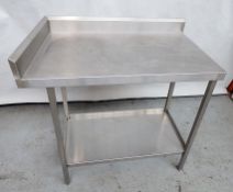1 x Stainless Steel Corner Prep Table With Undershelf - Suitable For Commercial Kitchens - Presented
