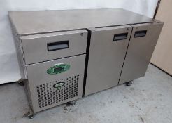1 x FOSTER Commercial Undercounter Refrigerator With 2-Door Storage, Drawer And Stainless Steel