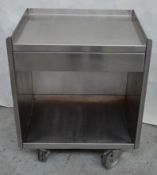 1 x Stainless Steel Mobile Prep Table With Drawer and Storage - Heavy Duty Castor Wheels - Ideal For