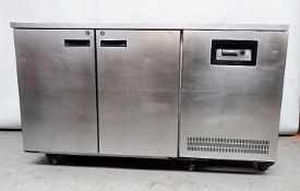 1 x FOSTER Stainless Steel Commercial Undercounter Refrigerator With 3-Door Cabinet Storage - ACE034