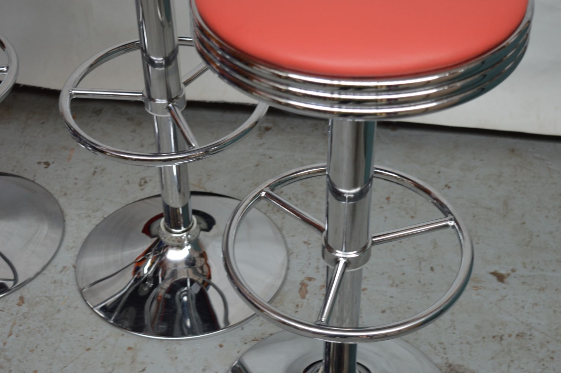 4 x Retro American Roadside Diner Themed Gas Lift Bar Stools - CL164 - Fantastic Stools With Full - Image 8 of 14