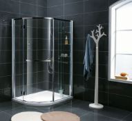 1 x Vogue AQUA LATUS Soria 1200x900mm Offset Shower Enclosure - Polished Chrome Finish - Chrome on