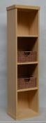 4 x Vogue ARC Series 2 Wall Mounted SHELF UNITS - Upright Wall Mounted Shelf Unit - OAK FINISH -