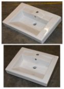 3 x Vogue Bathrooms Linola Single Tap Counter Top Sink Basins - Includes 2 x 700mm and 1 x 550mm -