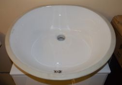 1 x Vogue Bathrooms TIDY Inset 550mm Single Tap Hole Sink Basin - High Quality White Ceramic