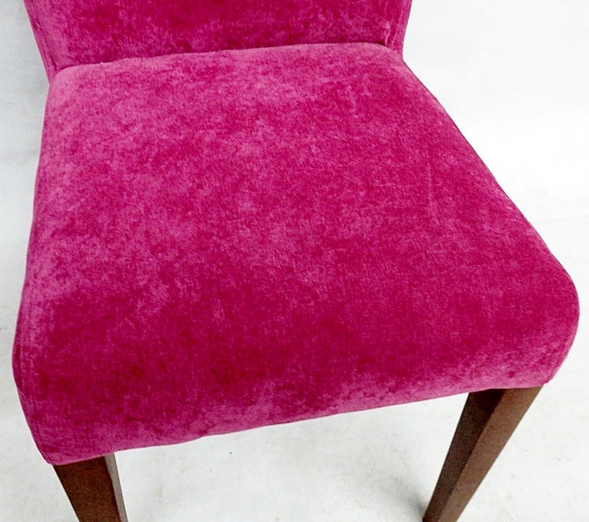 1 x Bespoke Button Back Chair Upholstered In Hot Pink Chenille - Handcrafted & Upholstered By - Image 8 of 8