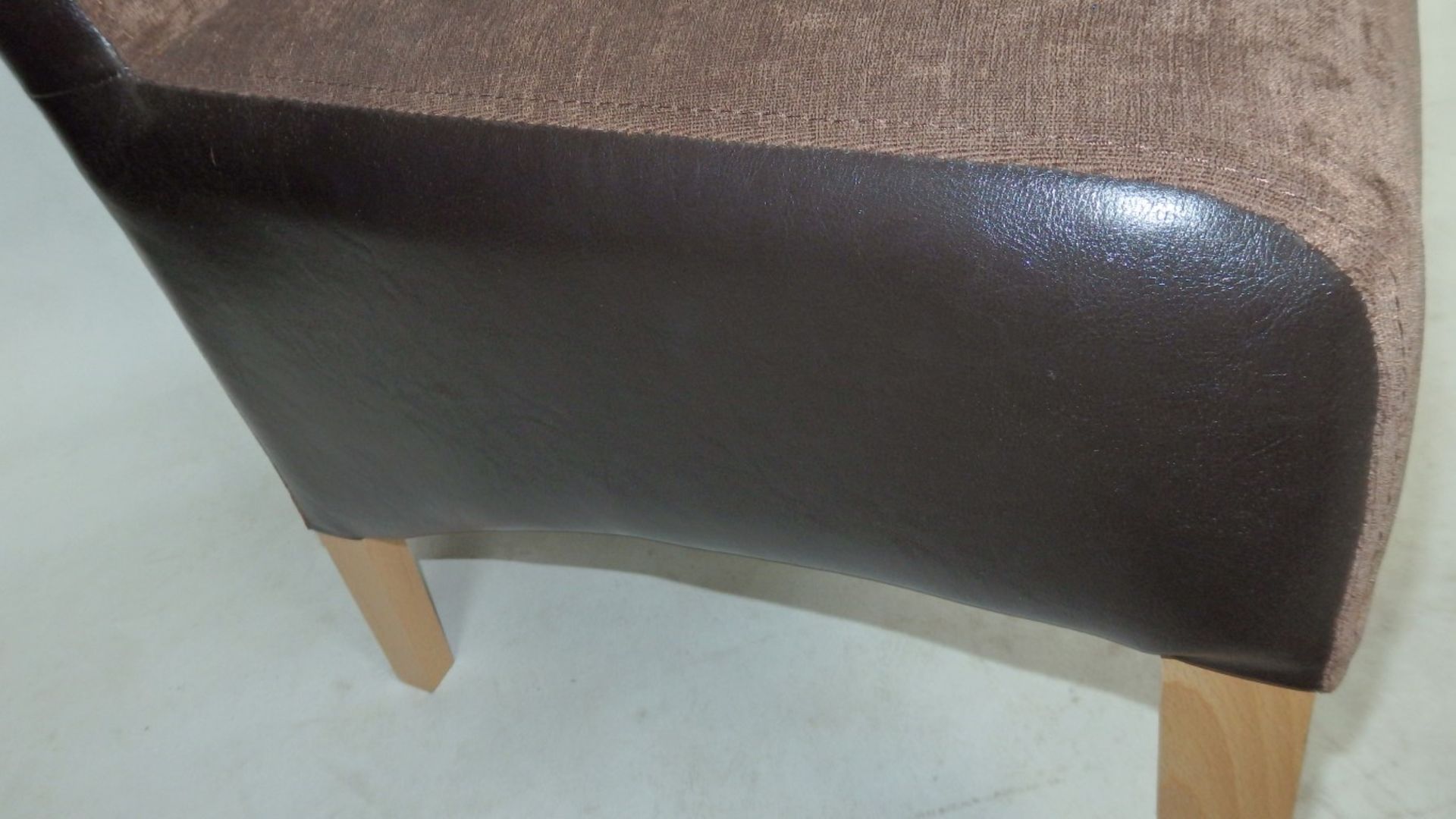 1 x Bespoke Highback Chair In A Rich Brown Chenile - Built And Upholstered By Professional British - Image 5 of 8