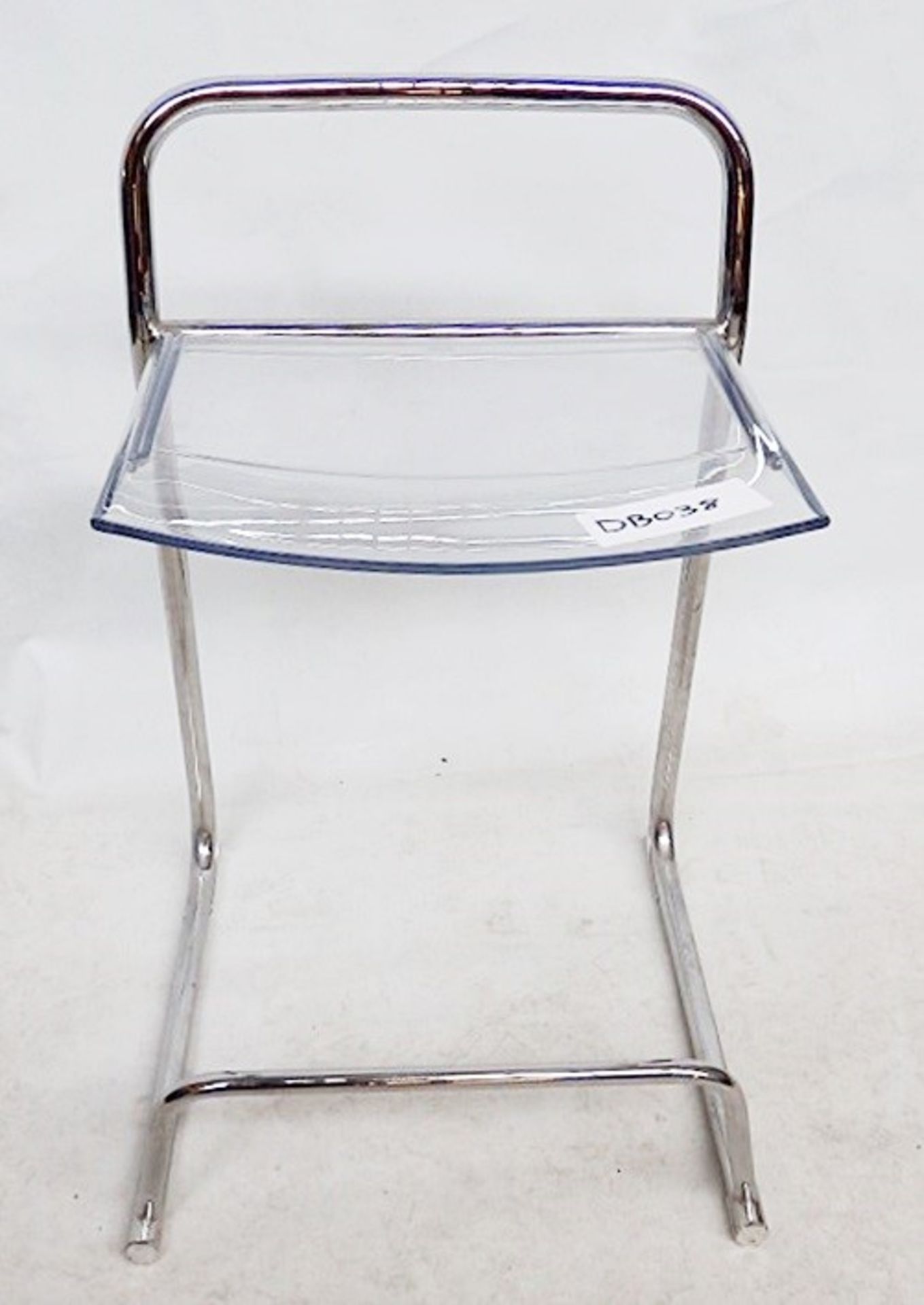 1 x Modern Designer Chair - Features A Sturdy Metal Tube Frame and Clear Perspex Seat - - Image 2 of 3