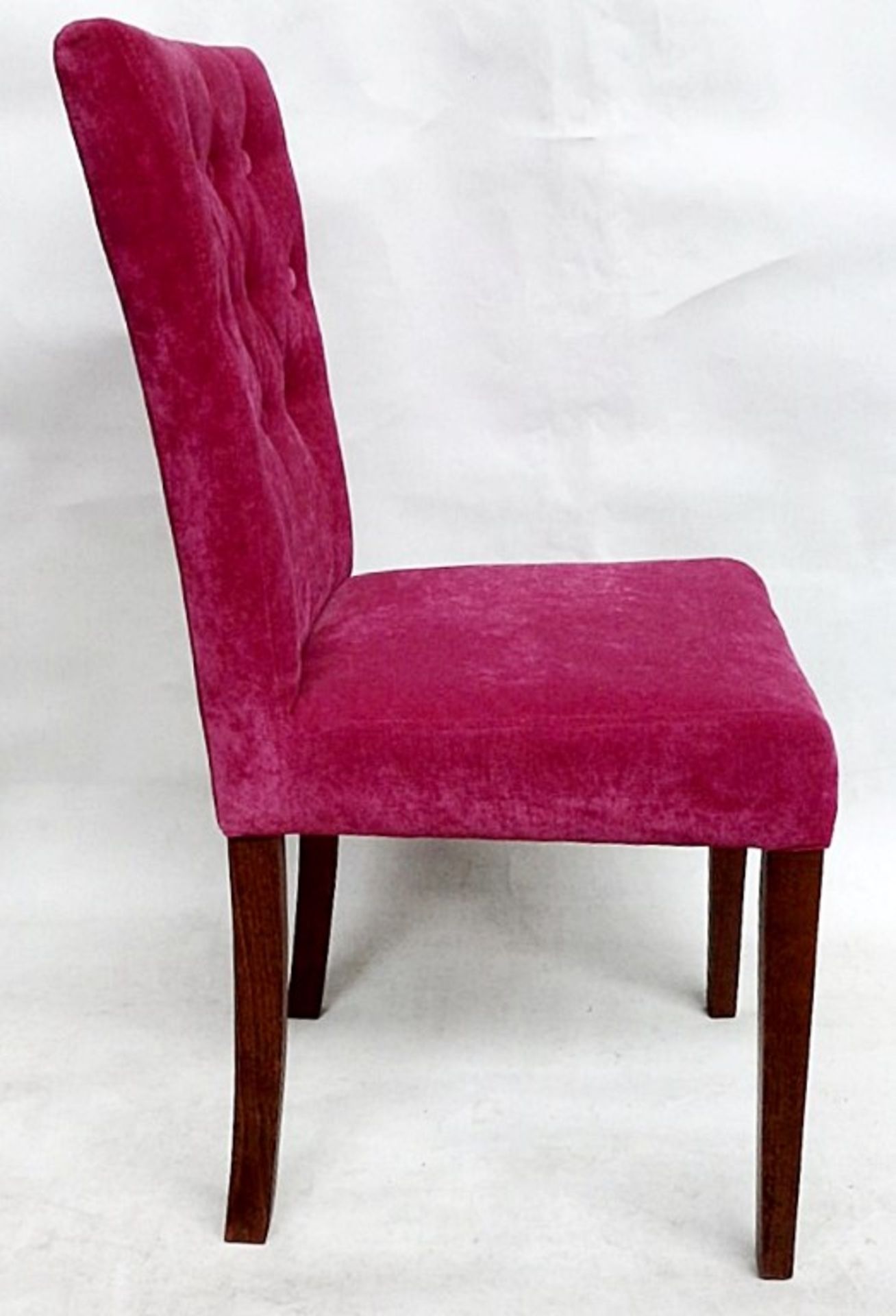 1 x Bespoke Button Back Chair Upholstered In Hot Pink Chenille - Handcrafted & Upholstered By - Image 2 of 8