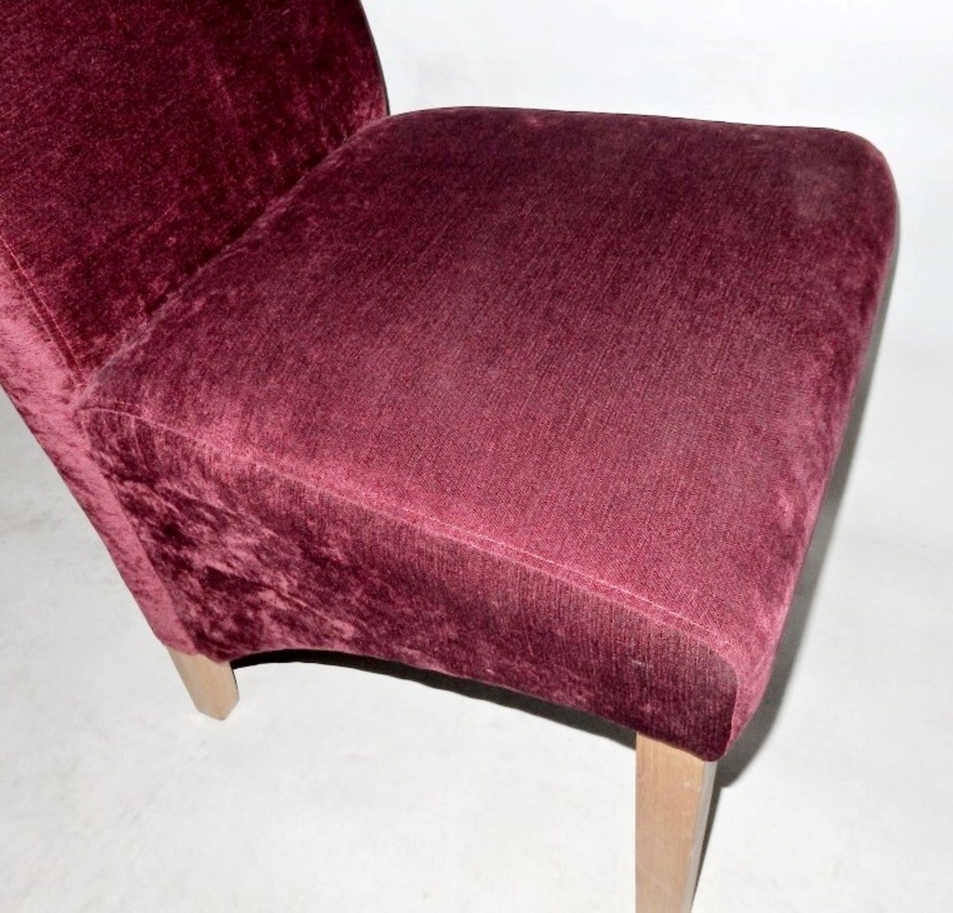 1 x Handcrafted High-back Dining Chair, Finished In A Rich Burgundy Chenille - Built & Upholstered - Image 3 of 4
