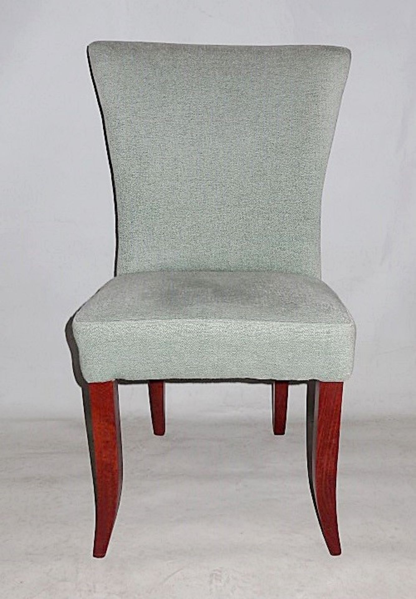 1 x Bespoke Chair - Covered In A Mint Chenille Fabric To The Front, And A Colourful Strioed Chenille - Image 3 of 5