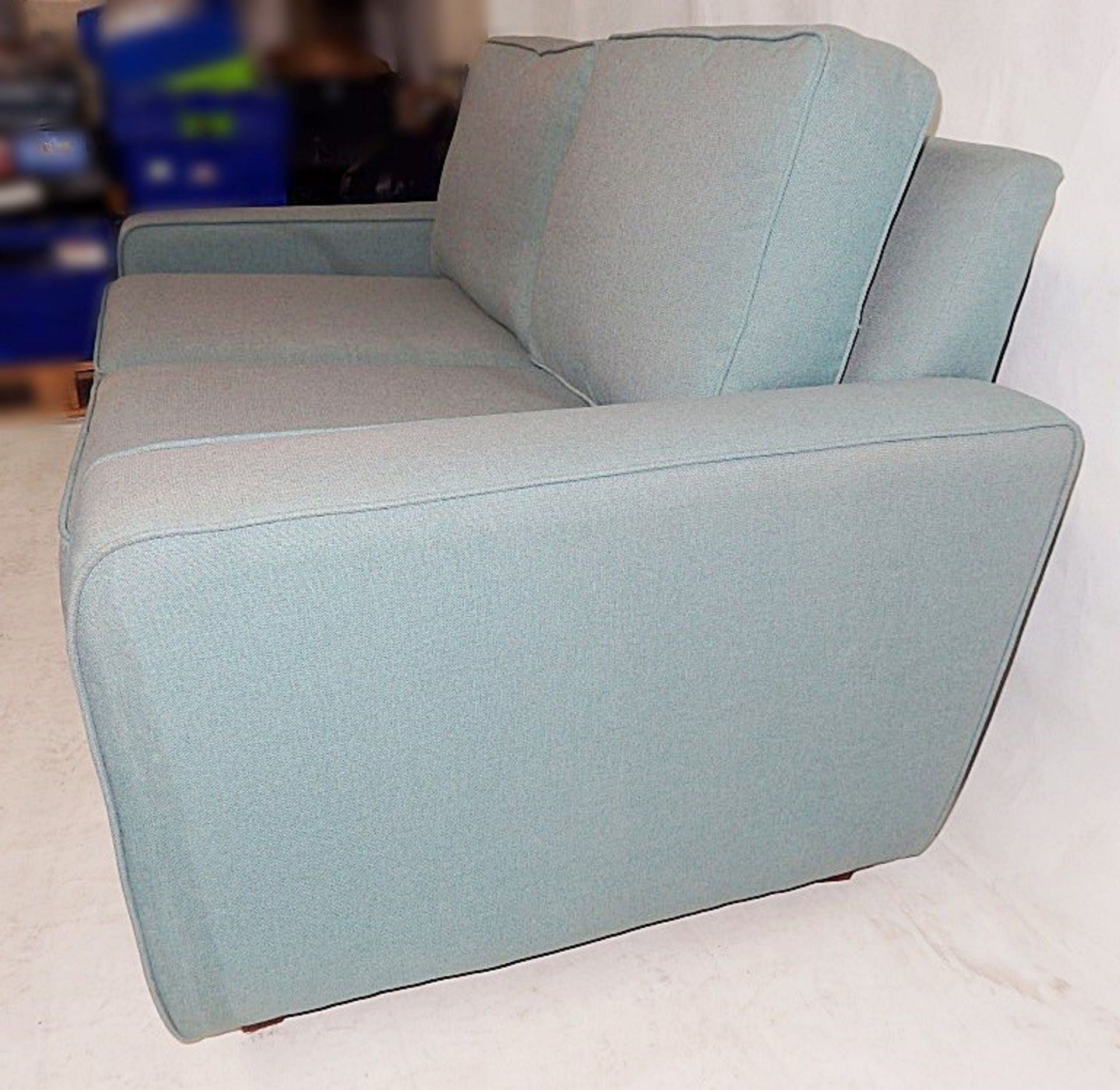 1 x Large Bespoke Turquoise Sofa - Expertly Built And Upholstered By British Craftsmen - Dimensions: - Image 2 of 6