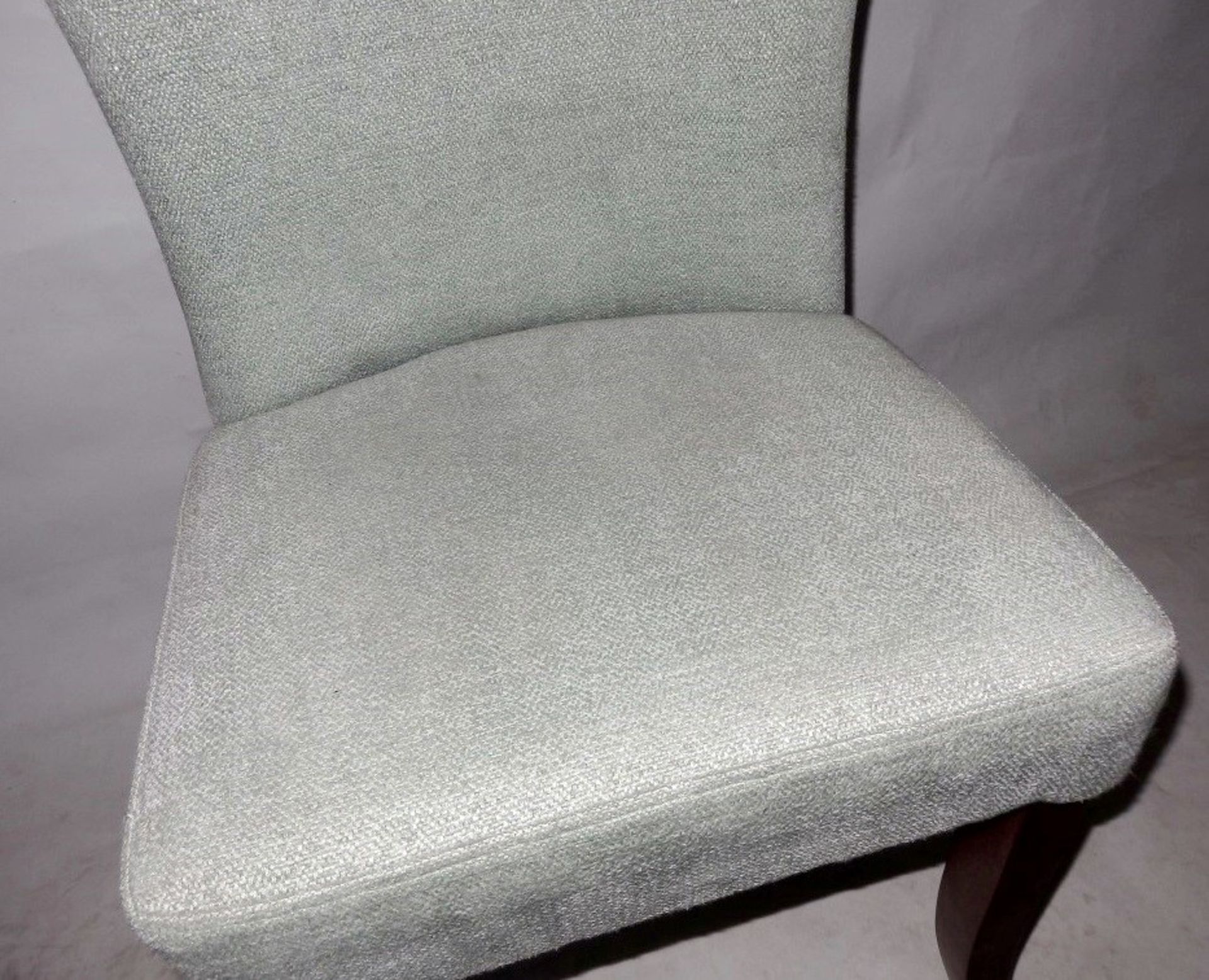 1 x Bespoke Chair - Covered In A Mint Chenille Fabric To The Front, And A Colourful Strioed Chenille - Image 4 of 5