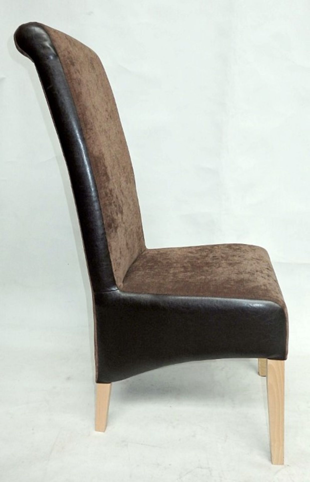 1 x Bespoke Highback Chair In A Rich Brown Chenile - Built And Upholstered By Professional British - Image 6 of 8