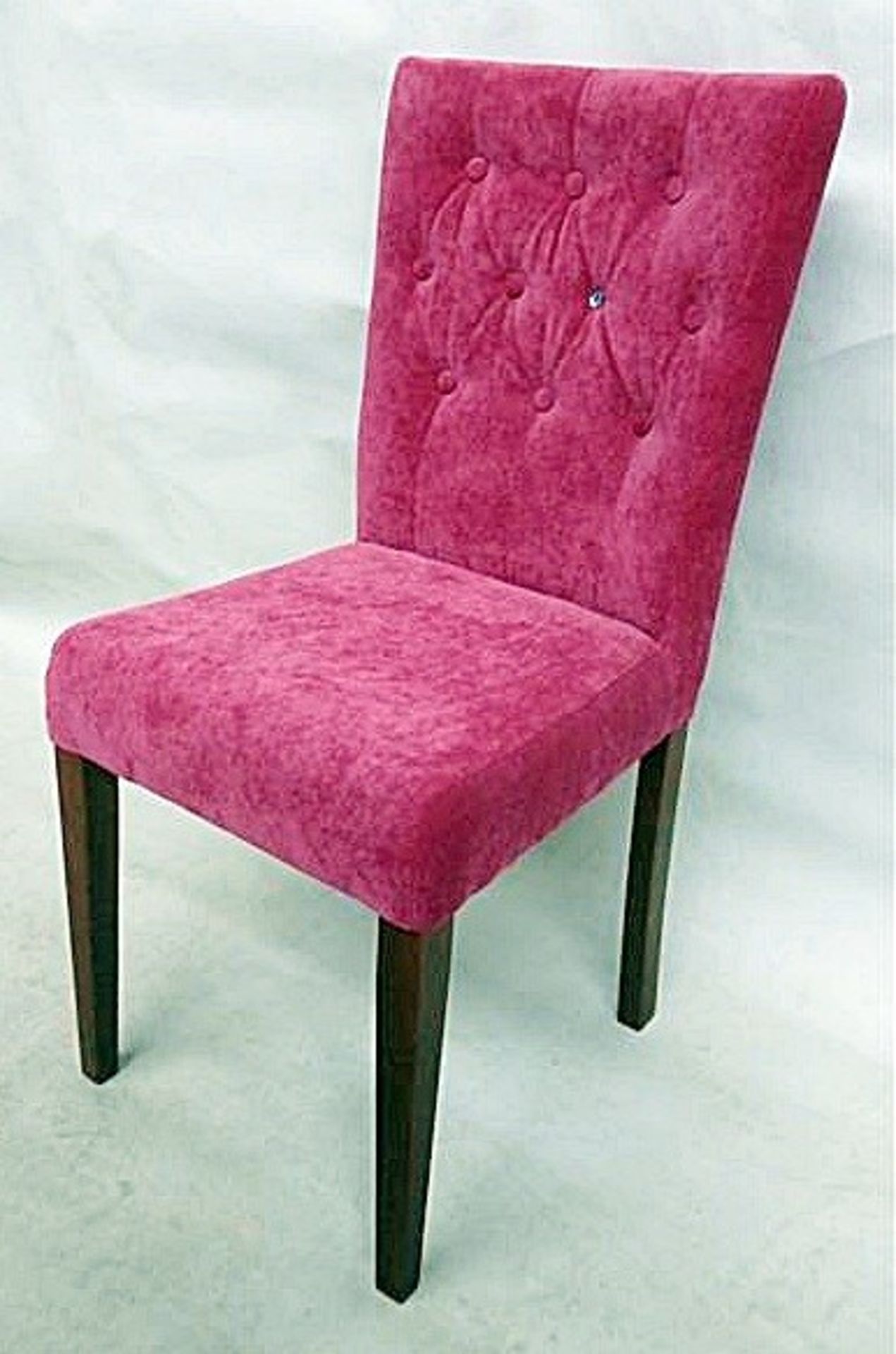 1 x Bespoke Button Back Chair Upholstered In Hot Pink Chenille - Handcrafted & Upholstered By - Image 3 of 8